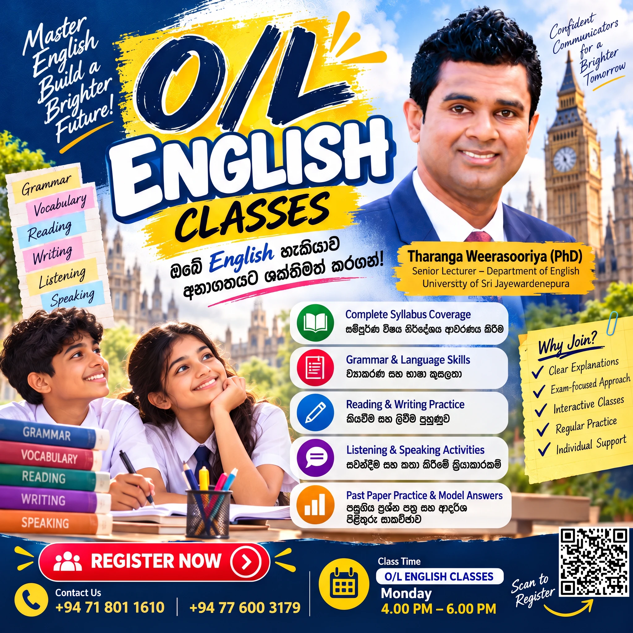 O/L English Classes poster